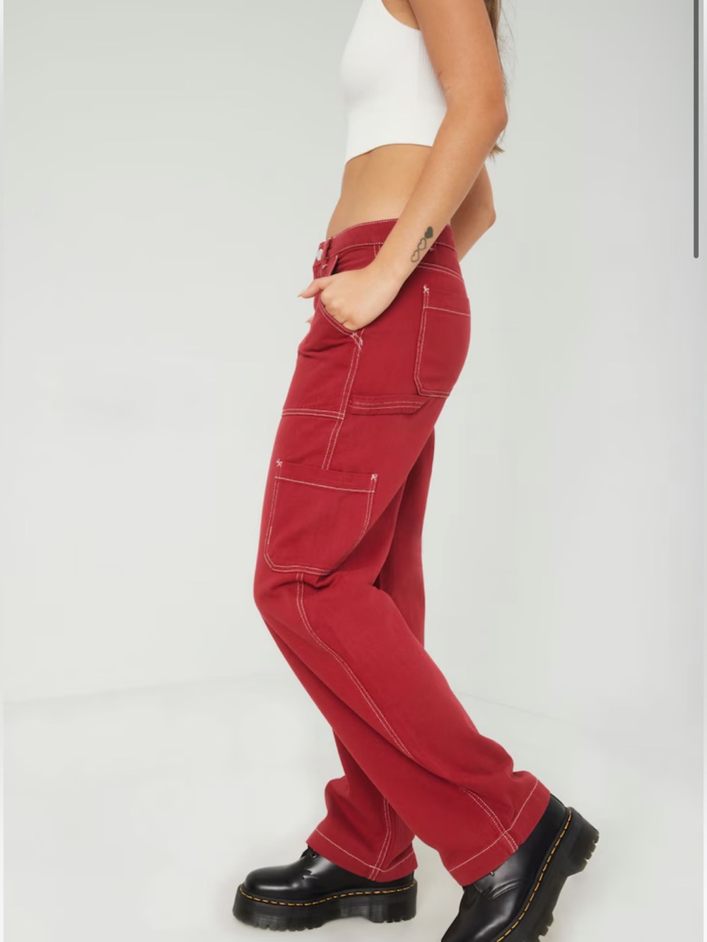 GARAGE | Dani Carpenter Pants In Crimson red - Picture 2 of 11